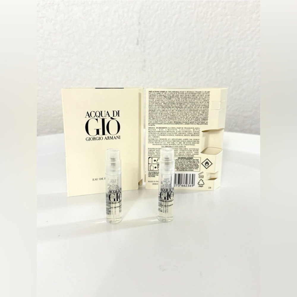 2x Giorgio Armani Acqua di Gio Men's Eau de Parfum EDP Samples 1.2ml / 0.04oz - Picture 2 of 2